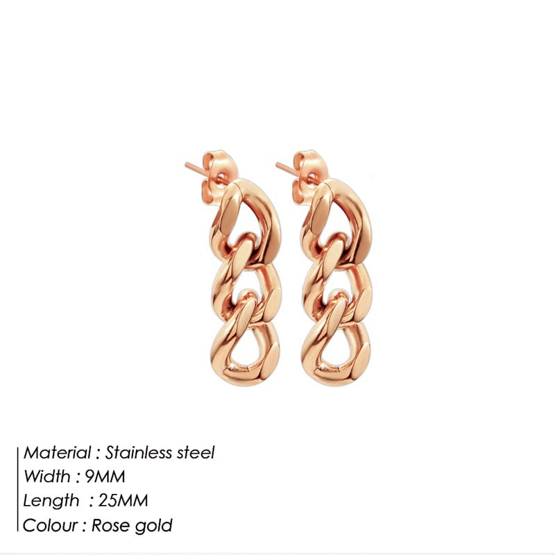 Link Chain Stud Earrings