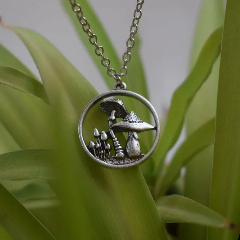 Witchy Forrest Nature Mushroom Necklace Gothic Jewellery