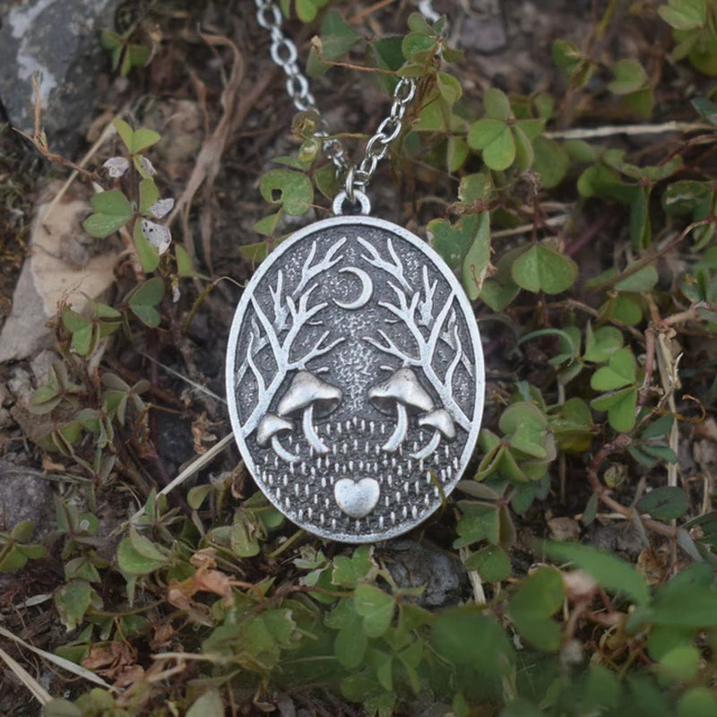 Witchy Forrest Nature Mushroom Necklace Gothic Jewellery
