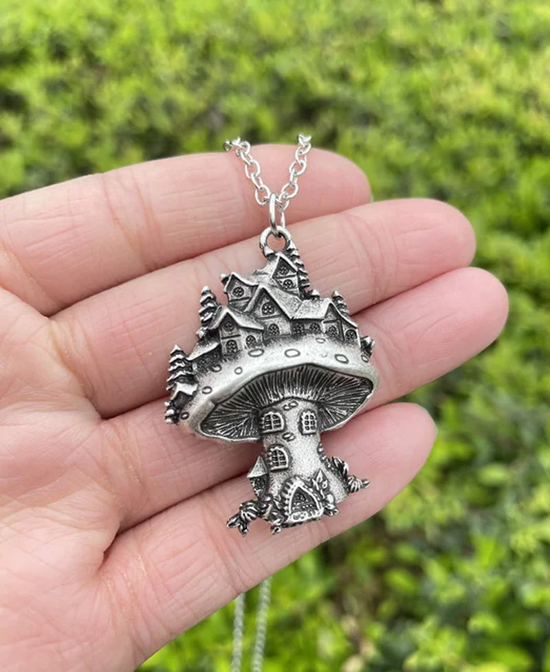 Witchy Forrest Nature Mushroom Necklace Gothic Jewellery