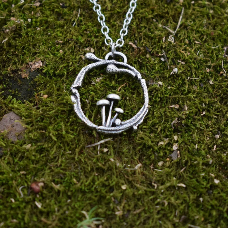 Witchy Forrest Nature Mushroom Necklace Gothic Jewellery