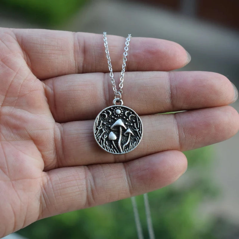 Witchy Forrest Nature Mushroom Necklace Gothic Jewellery