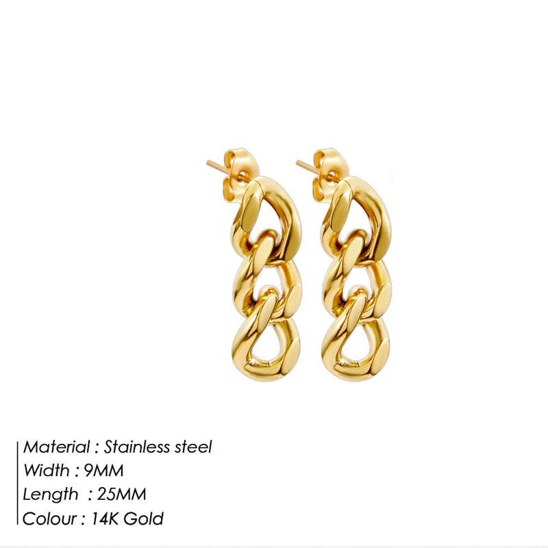 Link Chain Stud Earrings