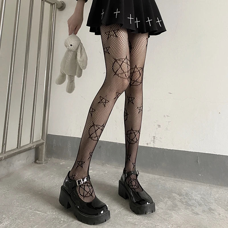 Bat Long Fishnet Stocking