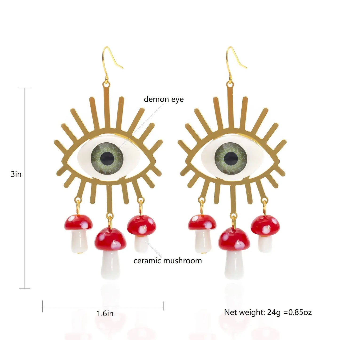 Mushroom Eyes Earrings