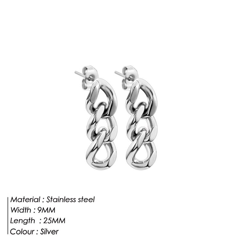 Link Chain Stud Earrings