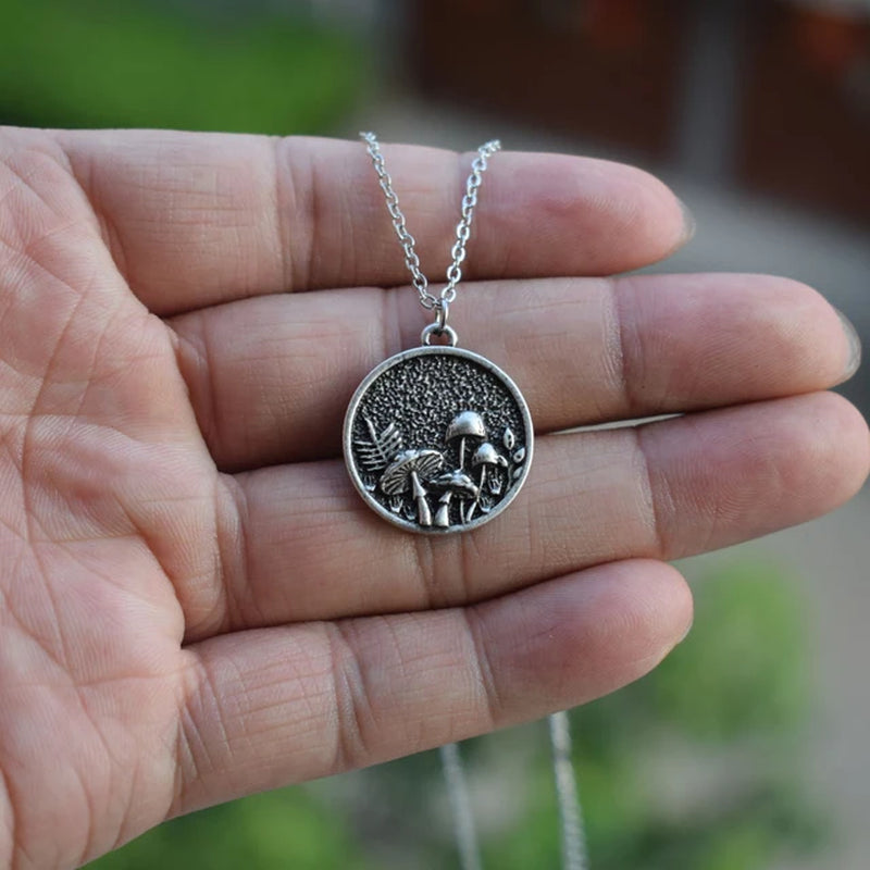 Witchy Forrest Nature Mushroom Necklace Gothic Jewellery