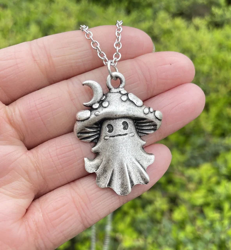 Witchy Forrest Nature Mushroom Necklace Gothic Jewellery