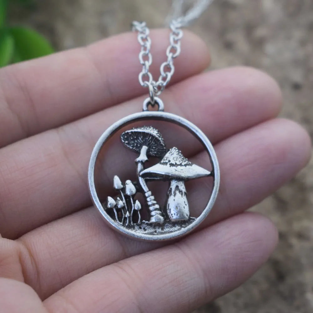 Witchy Forrest Nature Mushroom Necklace Gothic Jewellery