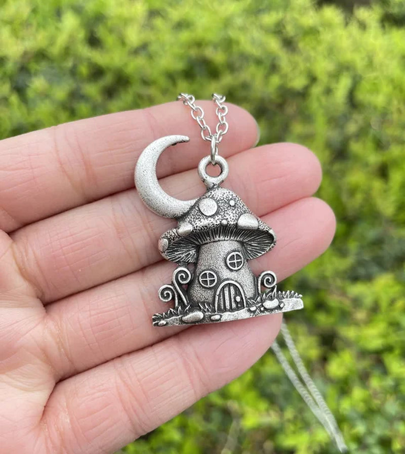 Witchy Forrest Nature Mushroom Necklace Gothic Jewellery