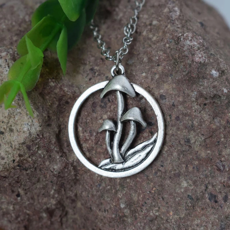 Witchy Forrest Nature Mushroom Necklace Gothic Jewellery